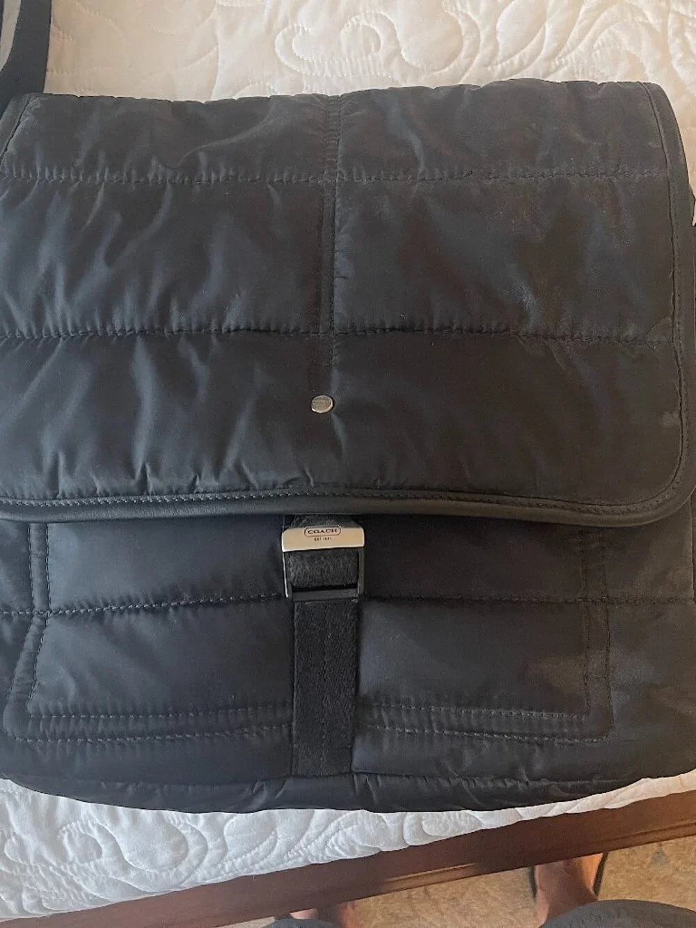 Coach Black Quilted Messenger/Laptop Bag F70507